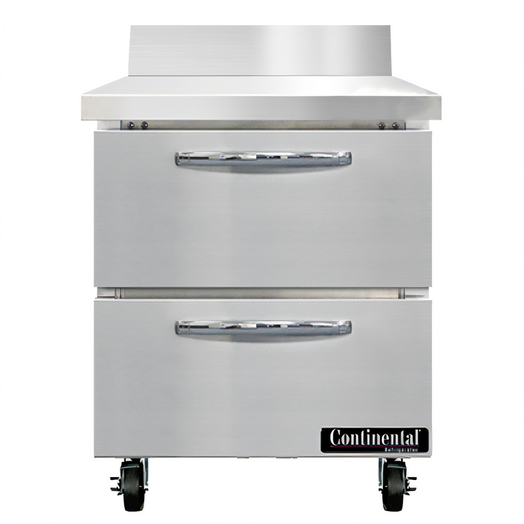 Product image #1 for Continental Refrigerator SWF27NBS-D 27" One-Section Work Top Freezer with Drawers and Backsplash