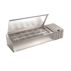 Thumbnail image #1 for Serv-Ware TR46-HC 46-Inch Refrigerated Countertop Topping Rail, 8 x 1/6 Pan Capacity, 304 Stainless Steel, 115V