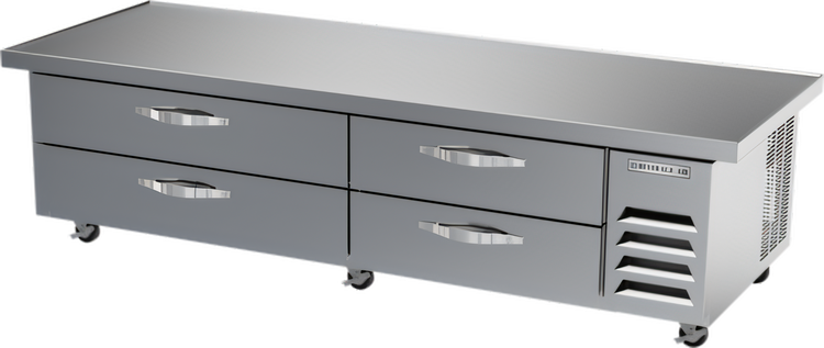 Product image #1 for Beverage-Air Four-Drawer Chef Base Refrigerator with 89-Inch Extended Top