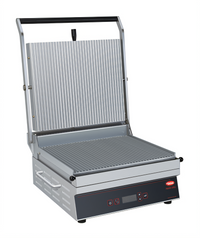 Hatco Single Countertop Panini Grill with Grooved Plates and Digital Controls
