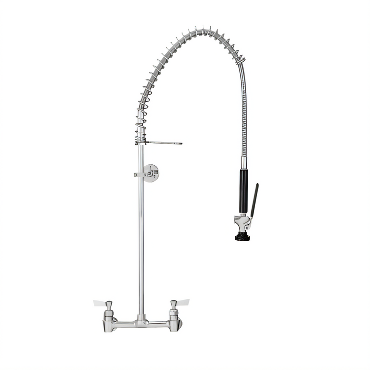 Product image #1 for Fisher Stainless Steel Spring-Style Pre-Rinse Unit with 8-Inch Backsplash Control Valve, 21-Inch Riser, and 36-Inch Hose