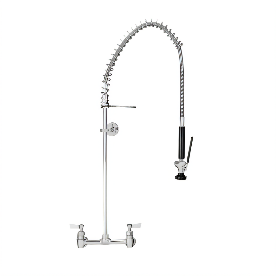 Product image #1 for Fisher Stainless Steel Spring-Style Pre-Rinse Unit with 8-Inch Backsplash Control Valve, 21-Inch Riser, and 36-Inch Hose