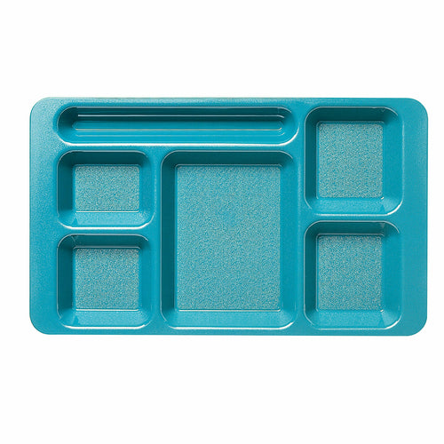 Product image #2 for Cambro Camwear 6-Compartment Rectangular Polycarbonate Tray, 9 x 15 Inches, Teal