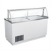 Thumbnail image #1 for Black Diamond 67-3/4-Inch Ice Cream Dipping Cabinet with Glass Canopy and Dual Glass Lids, 12 Tub Display / 8 Tub Storage