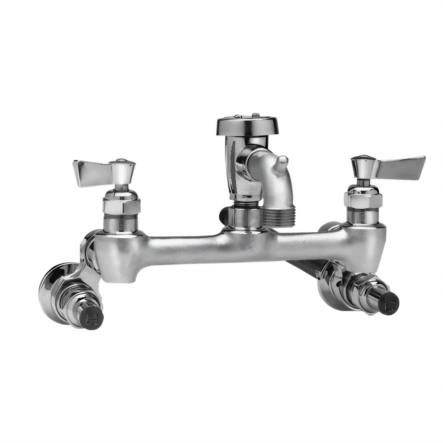 Product image #1 for Fisher 8-Inch Adjustable Service Sink Faucet with Short Spout, Vacuum Breaker, and Eccentric Stops
