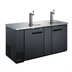 Thumbnail image #1 for 69-Inch Two-Section Draft Beer Cooler/Kegerator with 2 Dispensers, 3 Half-Barrel Keg Capacity, Flat Top and Black Exterior