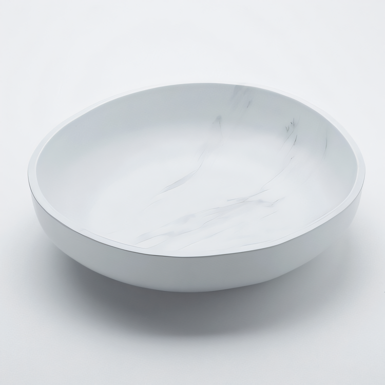 Product image #1 for American Metalcraft White Marble Melamine Serving Bowl, 235 oz., 14-3/4 Inch Dia.