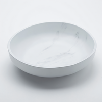 American Metalcraft White Marble Melamine Serving Bowl, 235 oz., 14-3/4 Inch Dia.