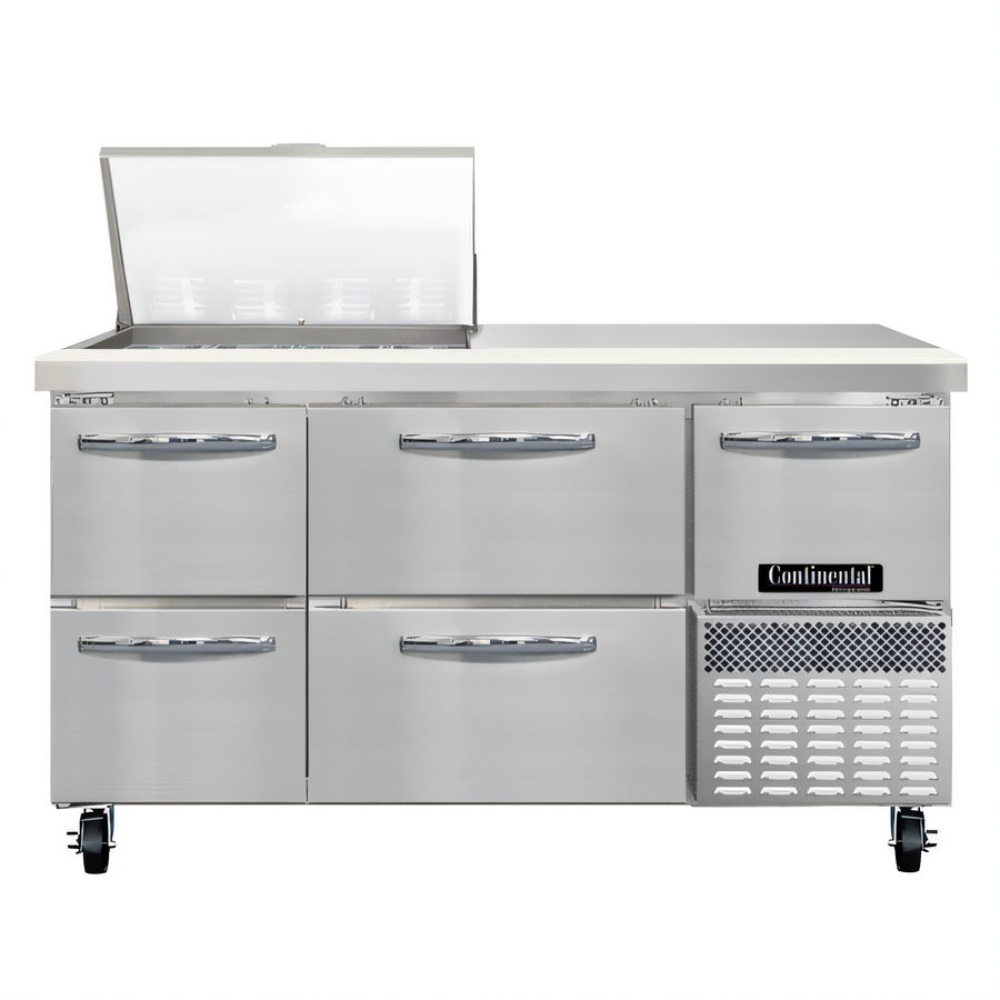 Product image #1 for Continental Refrigerator RA60N12M-D 60" Refrigerated Sandwich Prep Table with 12-Pan Capacity and Drawers