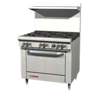 Thumbnail image #1 for Southbend (Middleby) S-Series S36A 36-Inch Gas Restaurant Range with 6 Open Burners, Convection Oven, and Stainless Steel Front and Sides