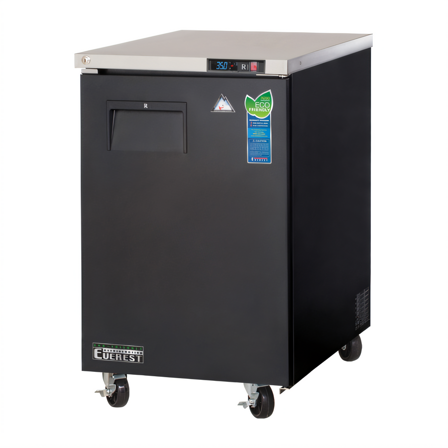 Product image #1 for Everest Refrigeration EBB23 One-Section Back Bar Refrigerator, 23-1/2 Inch Wide, 8.0 Cu. Ft., Solid Locking Door