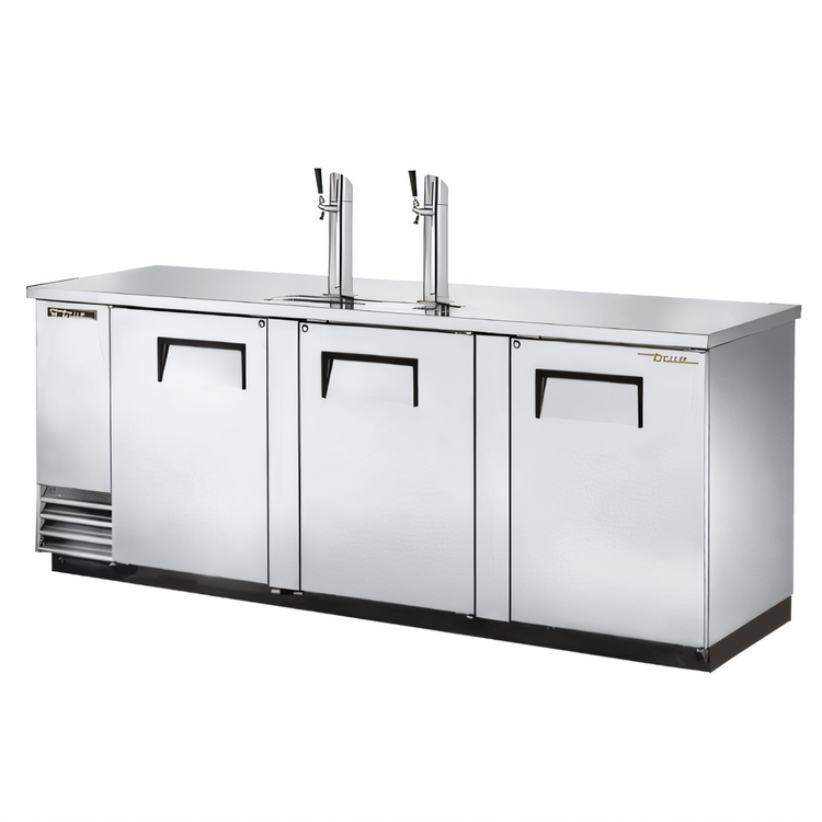 Product image #1 for True Flat-Top Stainless Steel Direct Draw Beer Dispenser, 4 Half-Barrel Keg Capacity, 3 Solid Swing Doors