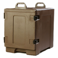 Cateraide Insulated End-Load Food Pan Carrier with Individual Tracks, 5-Pan Capacity, Brown Polyethylene