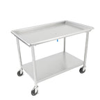 Thumbnail image #1 for John Boos DST6-3073SSW-C-X Stainless Steel Sorting Table, 72-7/8"W x 30-3/8"D, 16-Gauge 300 Series, Raised Edge, Undershelf, Locking Casters
