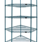 Thumbnail image #1 for Quantum WR86-2442CRNP-5 5-Shelf Stationary Wire Shelving Starter Kit, 42 x 24 in, Green Epoxy Antimicrobial Finish