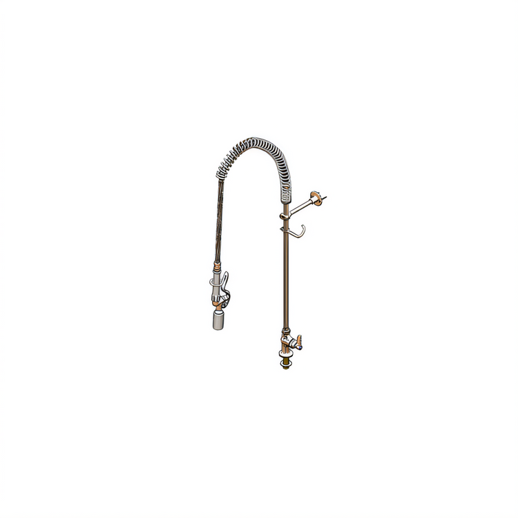 Product image #1 for T&S Brass Deck Mount Single-Hole Pre-Rinse Unit with 24" Riser, 44" Hose, and 0.65 GPM Spray Valve