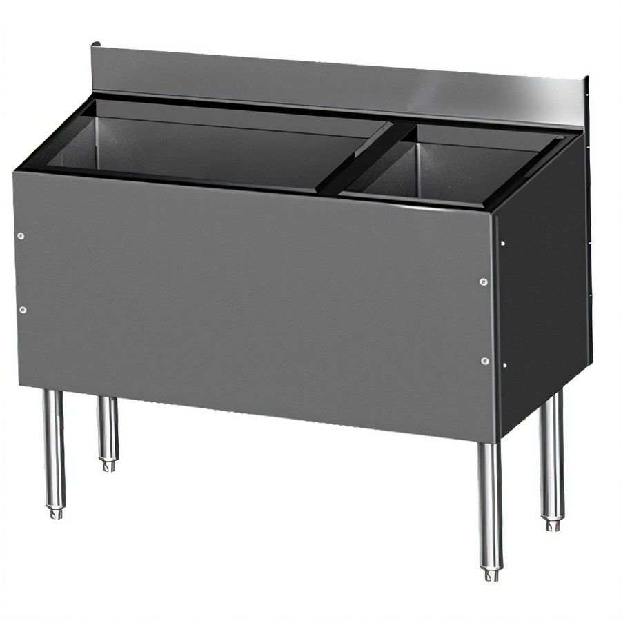 Product image #1 for CHOICE 42-Inch Extra Deep Underbar Combo Ice Bin/Cocktail Unit with Right-Side 6-Bottle Storage and 10-Circuit Cold Plate
