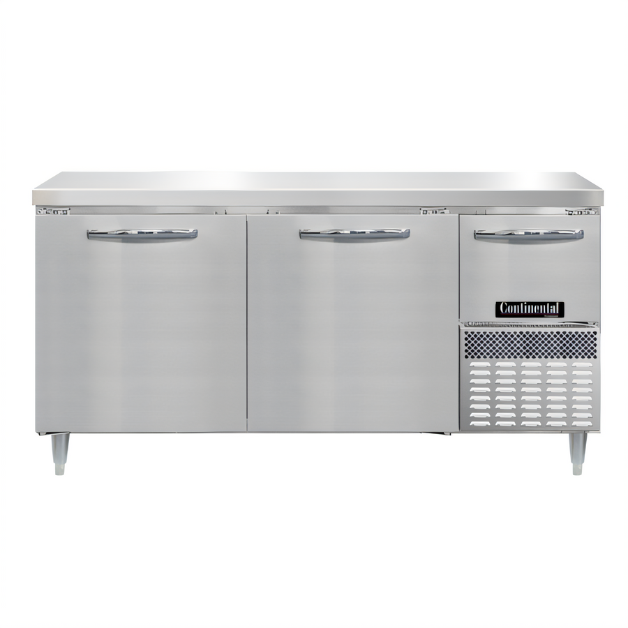 Product image #1 for Continental Refrigerator Designer Line 68" 2-Section Worktop Freezer with Solid Doors