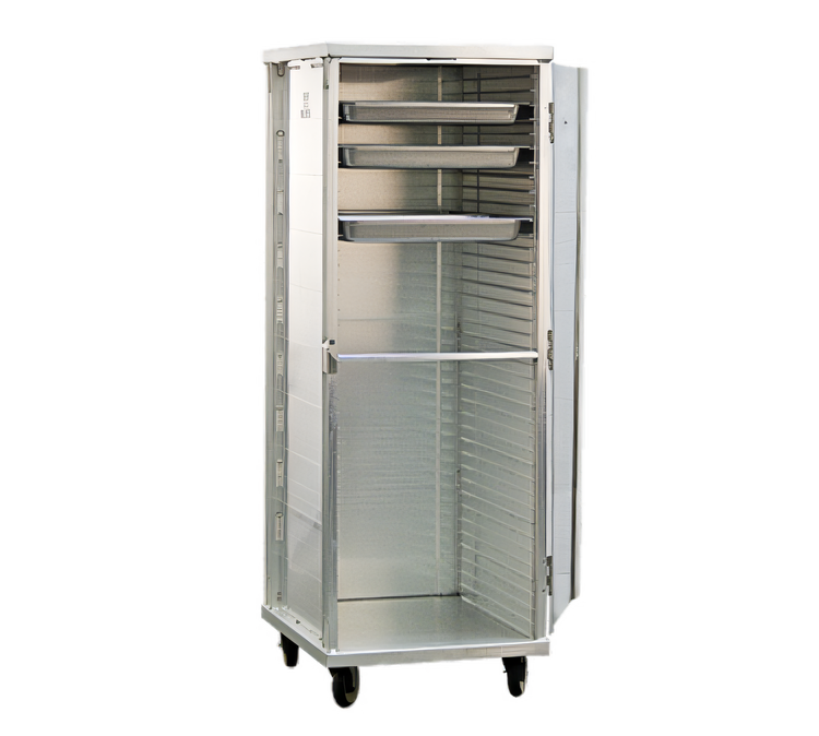 Product image #1 for New Age Mobile Enclosed Full-Height Aluminum Pan Rack for 24 12" x 20" Pans