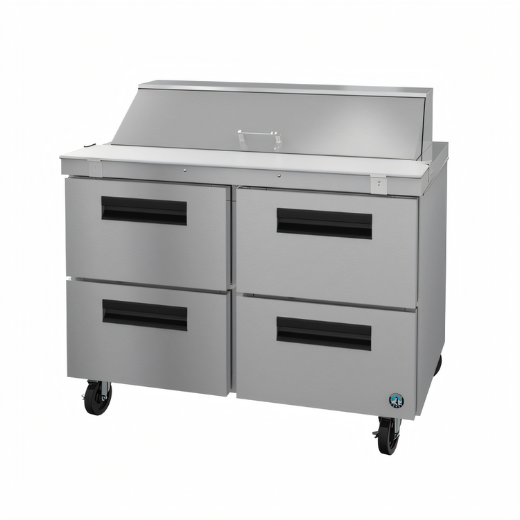Product image #1 for Hoshizaki Steelheart 48-Inch Two-Section Sandwich Top Prep Refrigerator with 4 Drawers and 12-Pan Capacity