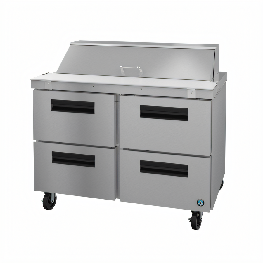 Product image #1 for Hoshizaki Steelheart 48-Inch Two-Section Sandwich Top Prep Refrigerator with 4 Drawers and 12-Pan Capacity