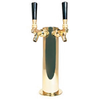 Thumbnail image #1 for Micro Matic USA D4743DT-PVDKR Countertop Glycol-Cooled Single-Column Draft Beer Tower with 2 PVD Brass Faucets