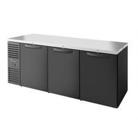 True Premier Bar Pass-Thru Three-Section Back Bar Cooler, 84 Inch Wide, 6 Glass Doors