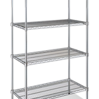 Thumbnail image #1 for Steel Works Stainless SW1424C-4 4-Tier Chrome Wire Shelving Unit, 14 x 24 x 74 Inches, 800 lb Capacity