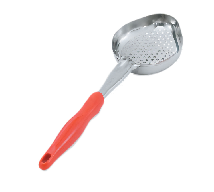 Product image #1 for Jacob's Pride 8 oz Perforated Oval Bowl Spoodle Portion Control Serving Spoon with Orange Handle