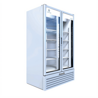 Beverage Air Marketeer Two-Section Reach-In Glass Door Refrigerated Merchandiser, 39-1/2-Inch, White