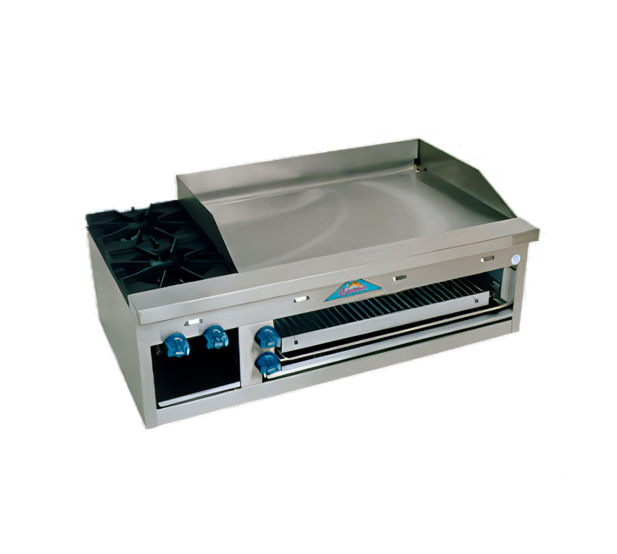 Product image #1 for Comstock-Castle 48-Inch Countertop Gas Hotplate/Griddle and Cheesemelter Combination
