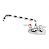 Krowne Silver Series Splash-Mounted Commercial Faucet with 10-Inch Swing Spout, 4-Inch Centers