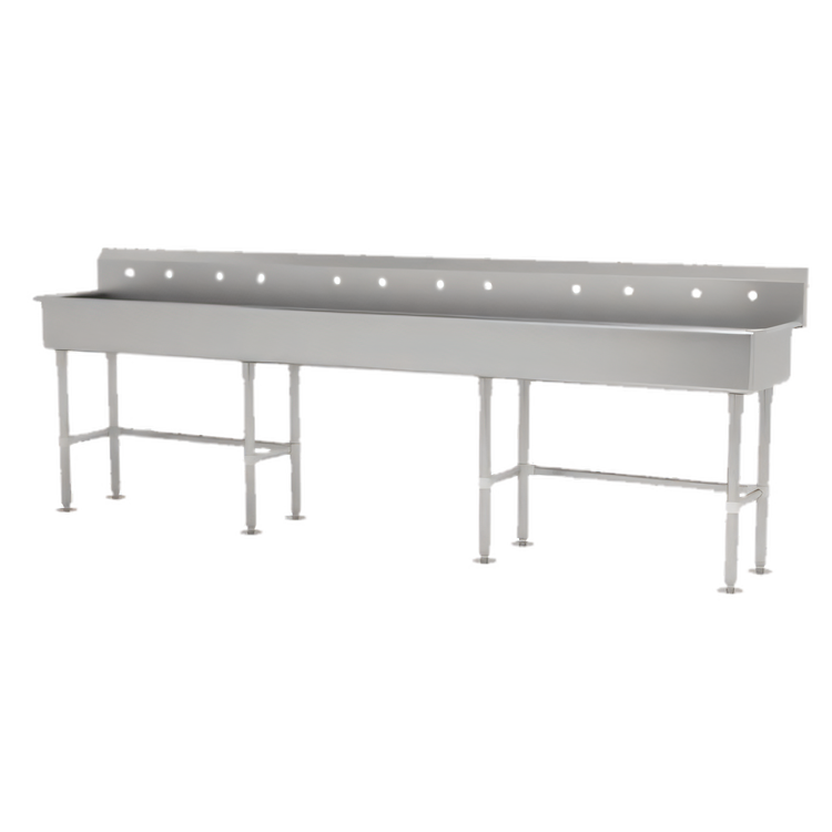 Product image #1 for Advance Tabco FS-FM-120 120-Inch Freestanding 6-Station Multiwash Hand Sink