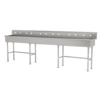 Advance Tabco FS-FM-120 120-Inch Freestanding 6-Station Multiwash Hand Sink