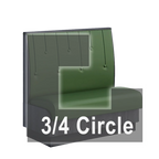 Thumbnail image #1 for ATSMFG ATS AT&S-ATQ-KR42-RD GR8 Karender Three Quarter Circle Booth, single, 48" x 90" x 90" x 48"long x 42" high, Raindrop back, Upholstery and foam
