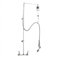 T&S Brass EasyInstall Wall-Mount Pre-Rinse Unit with 8-Inch Adjustable Centers and 0.65 GPM Spray Valve