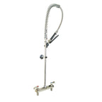 Thumbnail image #1 for BK Resources EVO-8DMPR 8-Inch O.C. Deck-Mount Pre-Rinse Faucet Assembly with 12-Inch Wall Bracket, Ceramic Cartridges, Dual-Pattern Spray Head