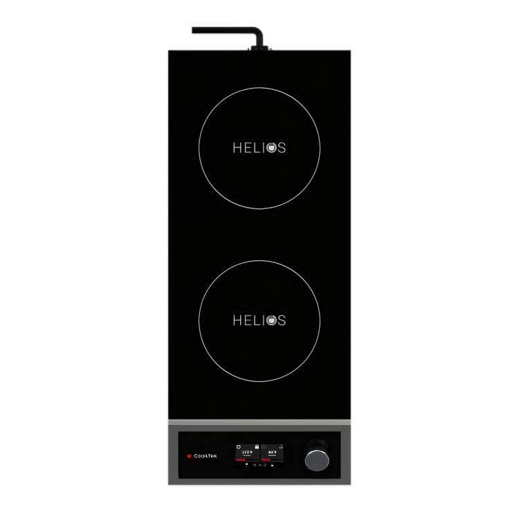 Product image #1 for CookTek Helios Touch Freestanding Front-to-Back Double Hob Induction Cooktop, 240V, 2500W per Hob