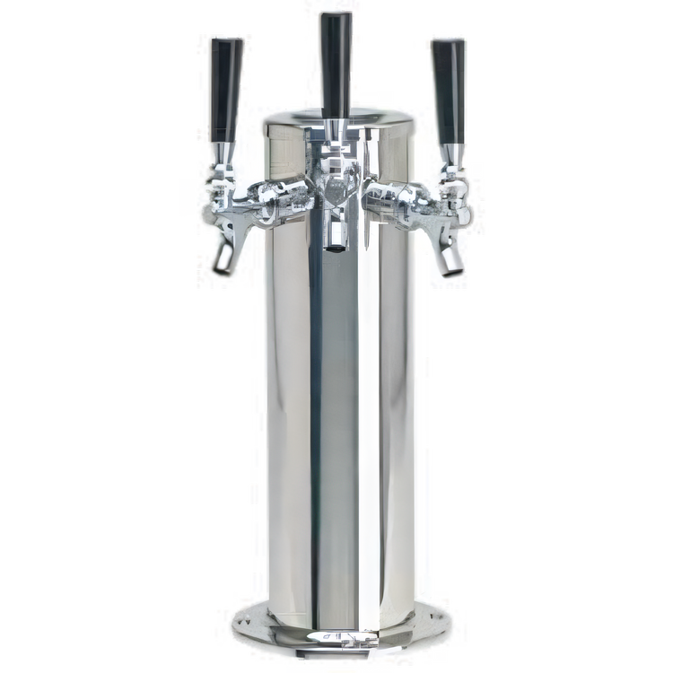 Product image #1 for Micro Matic USA 3-Faucet Air-Cooled Countertop Column Draft Beer Tower, Polished Stainless Steel