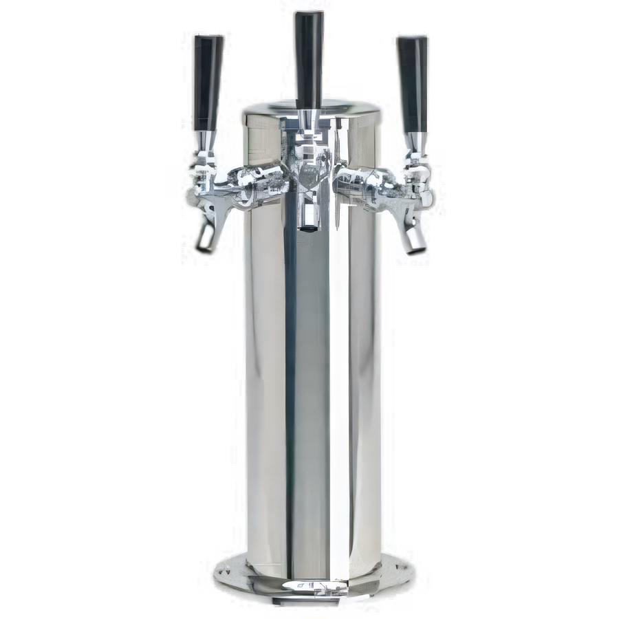 Product image #1 for Micro Matic USA 3-Faucet Air-Cooled Countertop Column Draft Beer Tower, Polished Stainless Steel