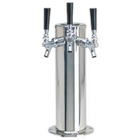 Micro Matic USA 3-Faucet Air-Cooled Countertop Column Draft Beer Tower, Polished Stainless Steel