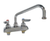 Thumbnail image #1 for T&S Brass B-1113-M 4-Inch Center Deck-Mount Workboard Faucet with 12-Inch Swing Nozzle