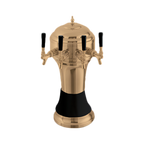 Thumbnail image #1 for Perlick Corporation 4056BK4B 4-Faucet Glycol-Cooled Countertop Draft Beer Tower, Gold-Tone Brass with Black Ceramic Skirt
