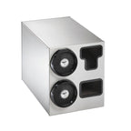 Thumbnail image #1 for Vollrath 58832 2-High Vertical Countertop Stainless Steel Cup Dispenser Cabinet with Lid Holder and Straw Pocket