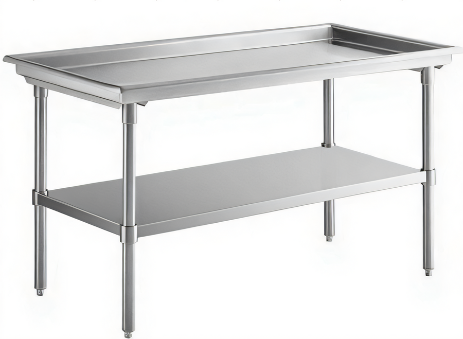 Product image #1 for 85-Inch Wide Stainless Steel Dish Sorting Table with Open Base and Undershelf