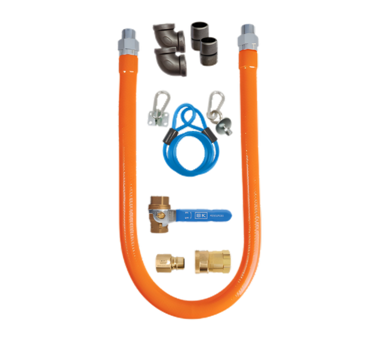 Product image #1 for BK Resources 60-Inch 3/4-Inch I.D. Gas Hose Connection Kit with Shut Off Valve and Quick Disconnect