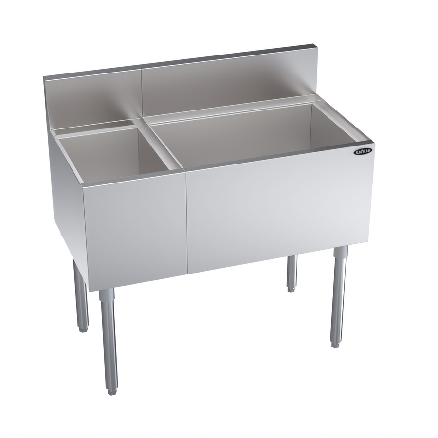 Product image #1 for Krowne Royal Series 36-Inch Underbar Combination Ice Bin with Right-Hand Ice Bin and Left Insulated Bottle Storage