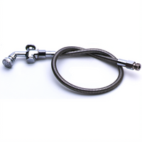 T&S Brass Push-Button Pre-Rinse Spray Valve Assembly with Rosespray Outlet and 72-Inch Stainless Steel Hose