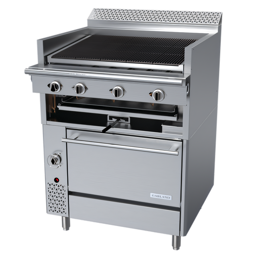 Product image #1 for Garland Cuisine Series Heavy-Duty 36-Inch Natural Gas Briquette Charbroiler Range with Standard Oven and Adjustable Grates