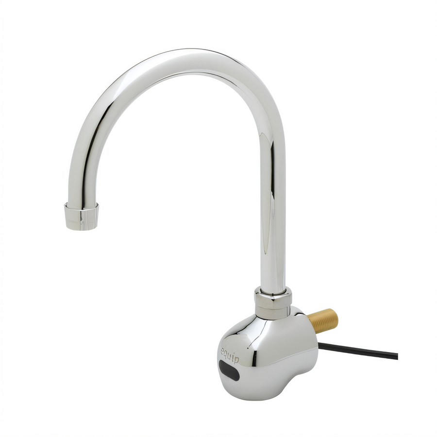 Product image #1 for equip Low-Lead Wall-Mount Touchless Electronic Sensor Faucet with Swivel Gooseneck and Thermostatic Mixing Valve